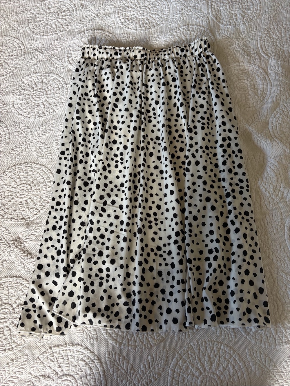 SHEIN Black & White Spotted Midi Skirt